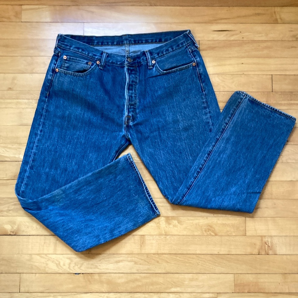 Levi’s Men's 501 Button Fly Jeans Straight Leg Classic W 36 L 29